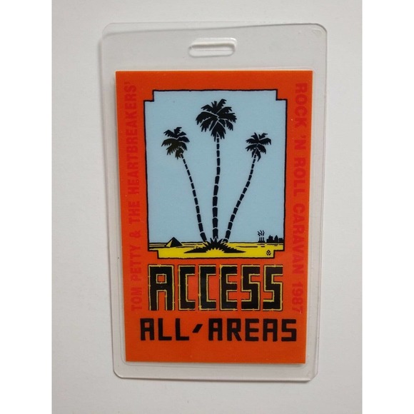 Tom Petty And The Heartbreakers Backstage Pass Laminated Original 1987 Caravan - Picture 3 of 3